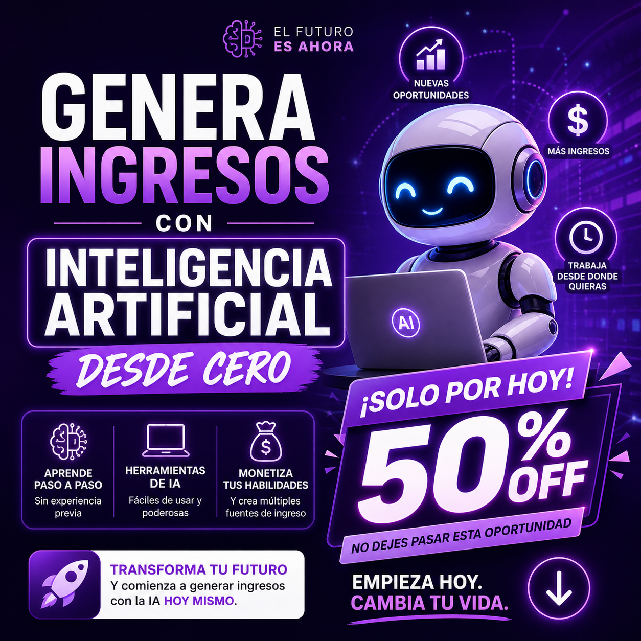 Generá Ingresos Automáticos con Inteligencia Artificial + 3 bonos