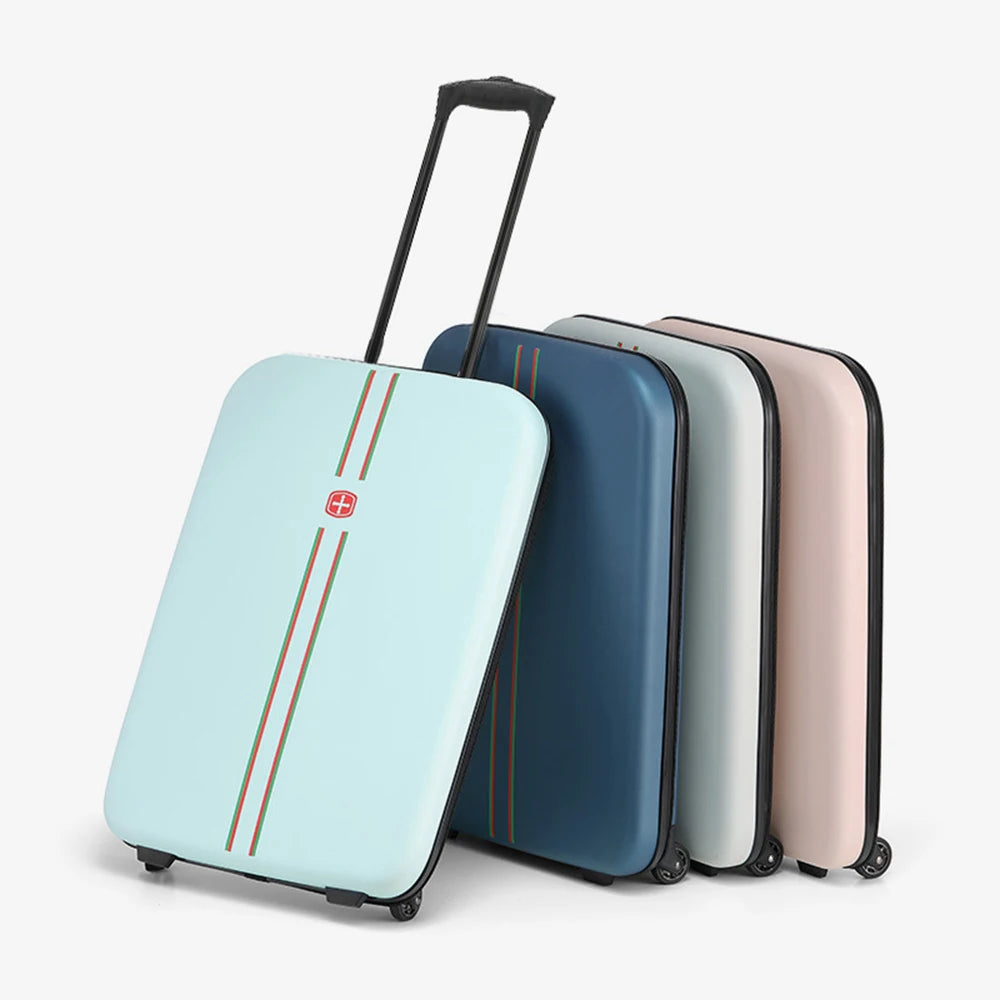 New Arrival Folding Trolley Bag 24" Luggage Case for Business Travel Lightweight Foldable School Suitcase Fashion Trunk Gift